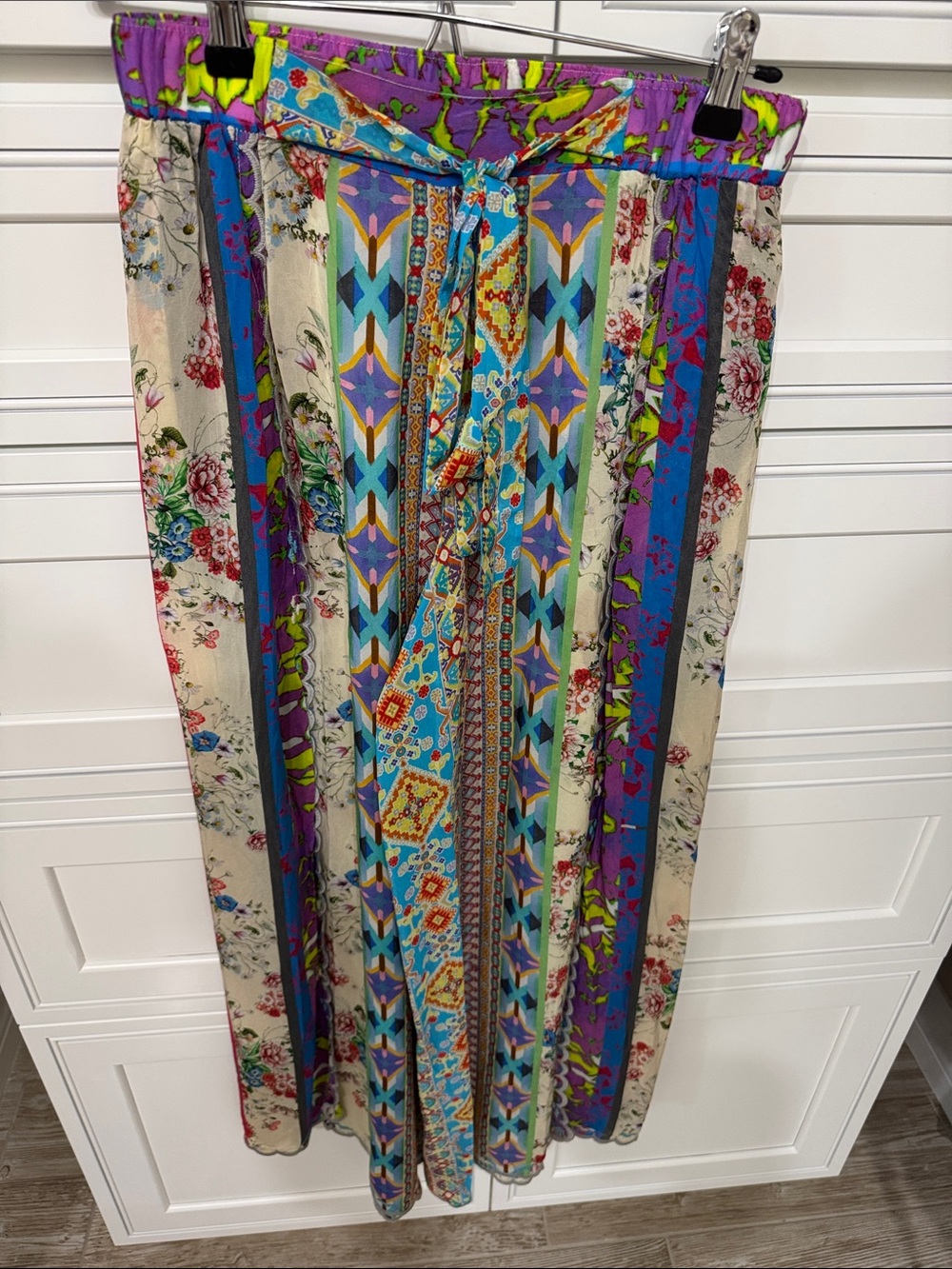 Johnny Was Floral Stripe Pants Multicolor